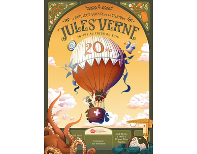 Clinique Jules Verne X Luiza Laffitte anniversary event hospital medical posters