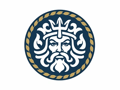 Poseidon Neptune logo fish god of the sea greek god maritime mythological neptune roman god shipping trident vintage