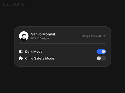 Account Switch UI daily ui design ui ux
