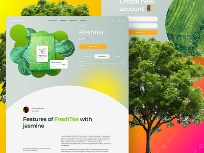 Natural food e-commerce creativedesign digitalproduct e commerce food greendesign interactiondesign interfacedesign minimalistdesign natural product productpage tea ui uidesign userexperience uxdesign web design