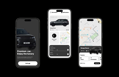 car rental app mobile app ui uiux web design