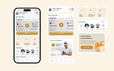 Exchange Application app application bank currency design exchange finance finteceh mobile money travel card ui