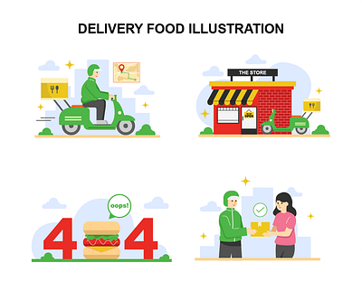 Delivery Food Ilustration design graphic design illustration ui vector