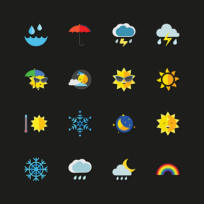 Weather Icons: Sleek and Minimalistic clean design climate icons custom icons design inspiration dribbble showcase flat design forecast icons graphic design icon design icon set minimalist icons modern design simple icons ui ui icons user interface ux design vector icons weather app weather icons