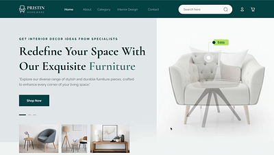 Furniture Shop Website UI 3d animation app branding concept design graphic design illustration interface motion graphics prototype ui