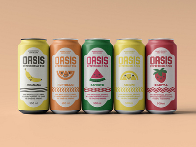 Oasis Refreshment Drinks branding can design drink fruity fun graphic design graphic designer illustration juice label label design logo logo design logo designer packaging packaging design soft drink summer summer drink