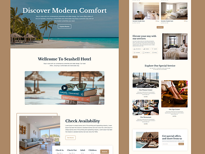 SeaShell-Hotel booking website design hotel booking typography ui ux web design