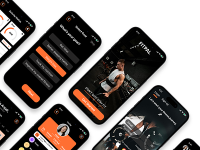 FITPAL- The Fitness App activitytracking appdesign dashboarddesign digitalhealth figma fitnessapp fitnessjourney goalsetting healthtech interactiondesign mobileapp moderndesign profilemanagement prototyping responsivedesign startup uiux userexperience userinterface wellness