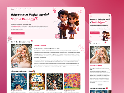 A Children's Book Author Website UI Design app books children design dribbble figma graphic design icon iconic illustrator mobile movies portfolio responsive design ui design uiux visual design webdesign website