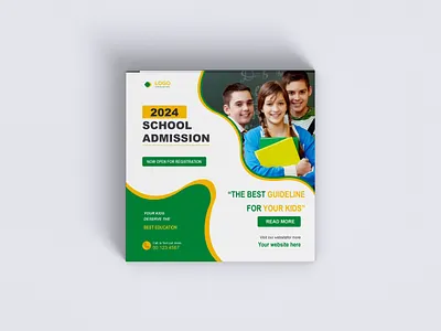 School Admission Social Media Design admission banner ads concept facebook ads graphic design illustration instagram post instagram stories modern design school admission social media social media agency social media marketing typography vector web banner