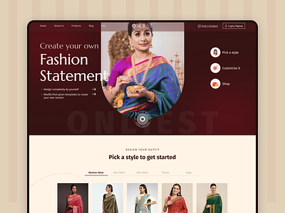 E-commerce Website clothing customized product e commerce fashion landing page lifestyle ui ui design webpage website