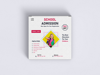 School Admission Social Media Design admission concept web banner facebook ads graphic design illustration instagram post instagram stories modern elegant modern design school admission social media agency banner ads typography