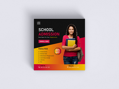 School Admission Social Media Design admission advertising design banner ads concept web banner facebook ads graphic design illustration instagram post instagram stories modern elegant modern design school admission social media agency social media marketing ad typography