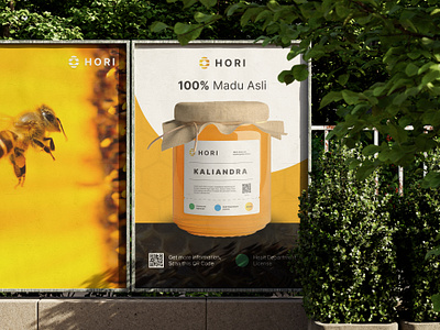 Hori - Honey Brand Poster Design advertising bee brand brand identity branding graphic design honey logo poster poster design product design