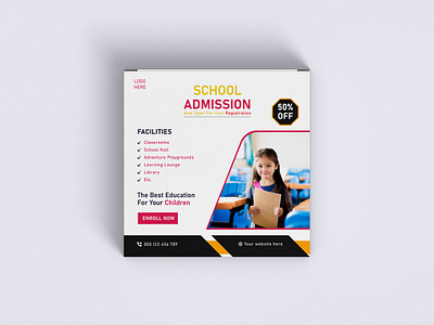 School Admission Social Media Design admission advertising design banner ads concept web banner facebook ads graphic design illustration instagram post instagram stories modern elegant modern design school admission social media agency social media marketing ad typography