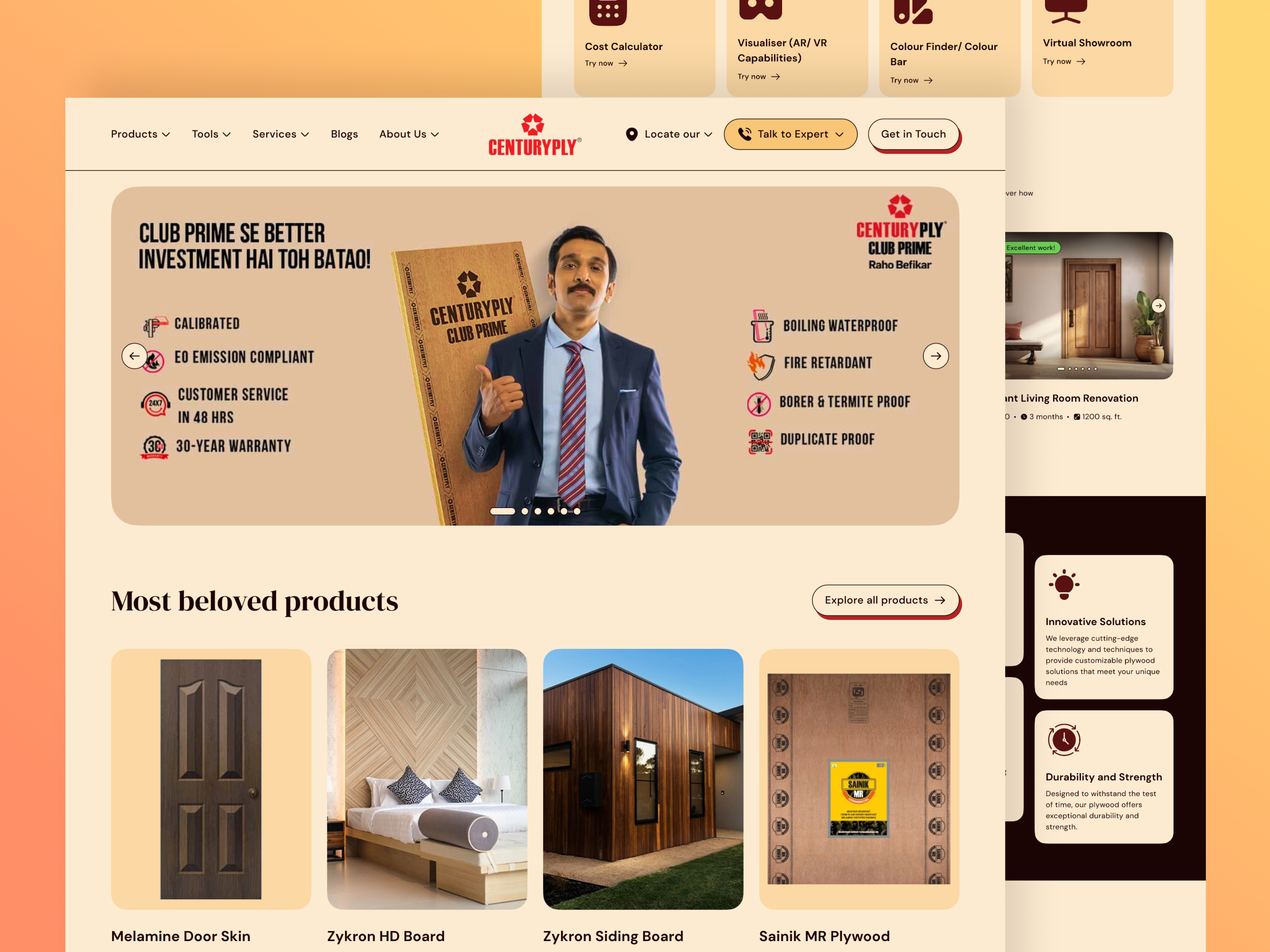 Landing Page UI/UX Redesign - Centuryply Website adobe xd business website ecommerce website figma landing page landing page ui landing page ux minimalism modern web design redesign shopping website trending website ui design ux design web design website redesign wood website