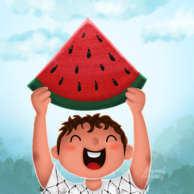 The Red Triangle 2dillustration animation characterdesign digitalart digitalpainting graphic design illustration kids illustrations kidsbooks palestine watermelon