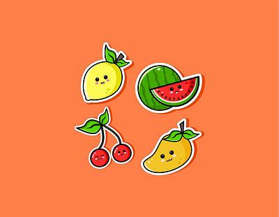 Fruit Icon Illustration cute design fruit graphic design illustration mascot sticker vector