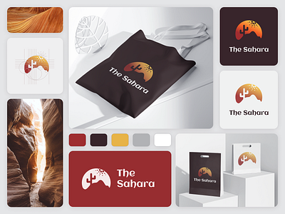 The Sahara - Logo Brand brand brand identity brand logo branding cactus logo cardano company logo crypto desert desert logo design logo logomaker sahara desert the sahara token web3 logo yellow and red