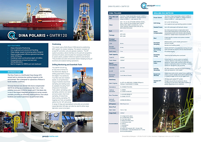 Datasheet - Offshore Engineering Vessel Promotional Material branding editorial design graphic design