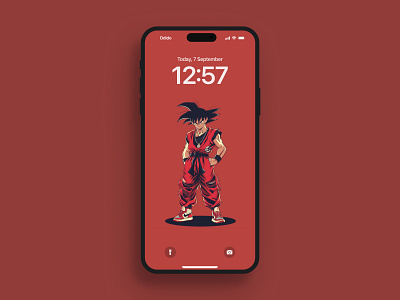 iPhone 15 wallpaper -- Gangster Goku (DBZ) ai dbz goku iphone wallpaper orange