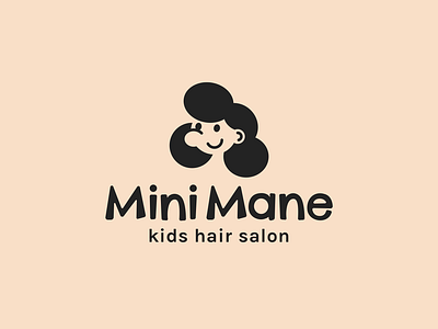 Mini Mane brand branding design elegant girl graphic design hair illustration kids logo logo design logo designer logodesign logodesigner logotype mark modern negative space salon sign