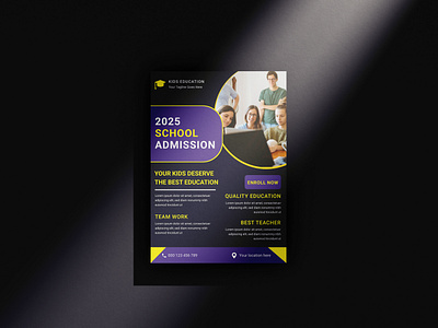 School Admission Flyer Template Design admission flyer branding design education flyer flyer design graphic design kids education post logo school media banner social banner