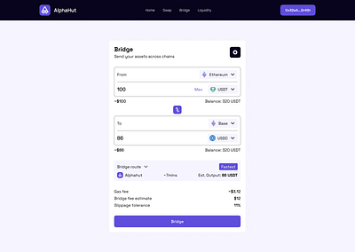 Crypto bridge modal crypto cryptocurrency ui uiux web3