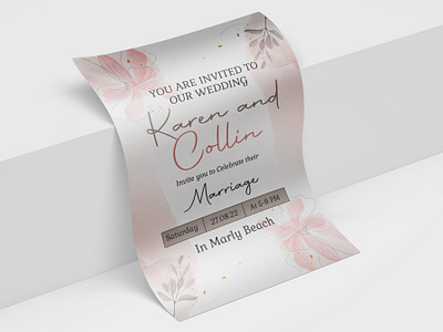 Wedding Card Design ad design advertisement branding clean design creative design design flyer design graphic design illustration marriage card minimal modern wedding card poster design social media social media post typography vector wedding card wedding poster wedding poster card