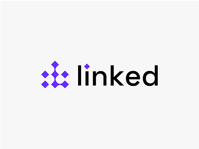 Linked automation branding data home house l letter letter mark link logo pixel room
