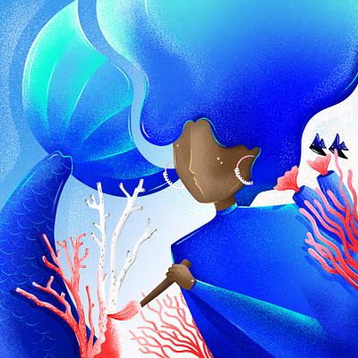 Taking care of natural habitats brightcolors colourful coralreefs digitalillustration environment illustration mermaid naturalhabitats
