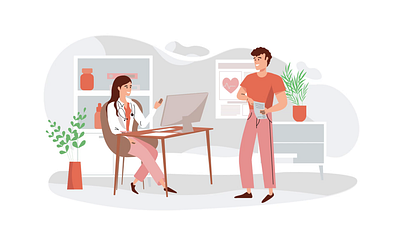 Medical Clinic Appointment 2D Animation 2d animation appointment doctor doctor visit flat health checkup healthcare heath illustration man medical clinic medicine motion patient vector animation woman