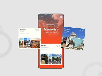 Travel App and Memories. adventure agency website airplane app best ui design design files flights landingpagedesign mobile app photo travel trips ui ui design upload ux vacation website design