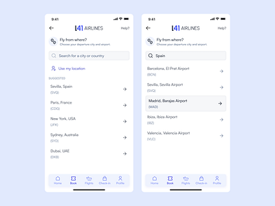 Location Search UI Design for L41 Airlines - Flight Booking App booking figma flight mobile mobile app mobile ui product product design ui