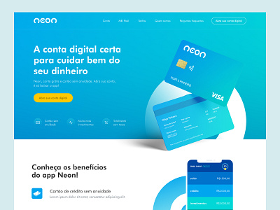Redesign Landing Page - Banco Neon (2022) app design ui ux