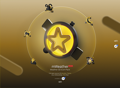 mWeather 3D Icon Pack 3d 3d icon 3d mockup app blender branding figma graphic design icon iconpack ui ui8 weather web