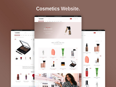 Cosmetics Theme Template branding design ecommerce illustration ui web design website design website template woocommerce wordpress
