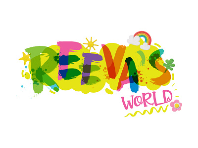 Reeva's World Logo 2d animation adobe after effects animation bounce branding design graphic design illustration illustrator kids logo logo animation motion design motion graphics photoshop ui vector
