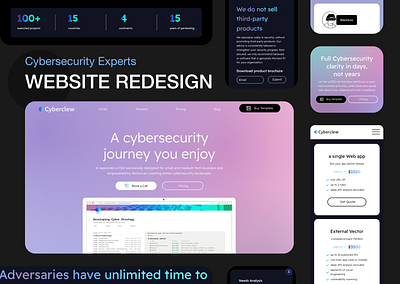 Website Redesign for Cybersecurity Experts business concept home page landing page mobile user interface ux webflow website design wix wordpress