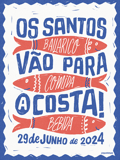 Santos vão para a Costa lisboa nevesman party populares portugal poster santos santos populares sardine sardinha