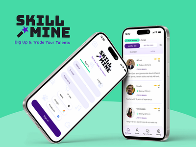 Skill Mine - an app to exchange skills application swap app swap skills ui user experience user interface ux