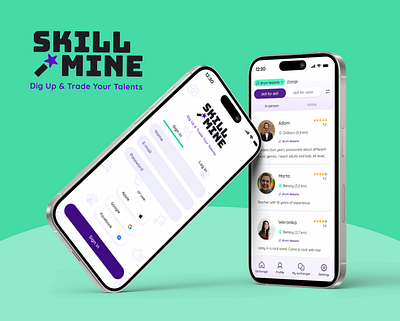 Skill Mine - an app to exchange skills application swap app swap skills ui user experience user interface ux