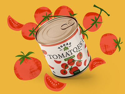 Canned Vegetables Packaging: Tomatoes 2d art branding business illustration can packaging canned food design design studio digital art digital illustration food food branding graphic design illustration illustrations illustrator logo marketing design packaging design tomatoes vegetables