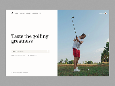 GolfHub Website Design interface product service startup ui ux web website