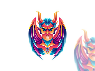 Devil Illustration Colorful Logo 3d animation branding devil esport graphic design logo motion graphics sport squad team