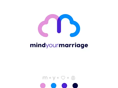 Mind Your Marriage Logo brain brand identity branding female heart logo m male marriage y
