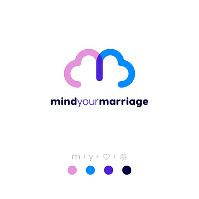 Mind Your Marriage Logo brain brand identity branding female heart logo m male marriage y