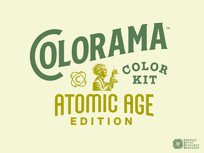 Colorama Color Kit - Atomic Age Edition adobe illustrator brush set brand identity branding color kit colorama colorama atomic age edition digital product g.a.r.m. co. garm growcase kendrick kidd snips typeface logo logo design logotype photoshop brush set procreate brush set