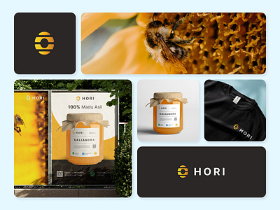 Hori - Honey Brand Identity bee brand brand identity branding design implementation design product graphic design honey logo logo design mockup product