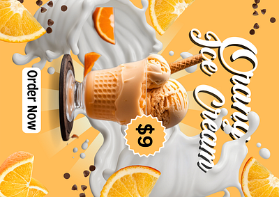 Ice cream advertisement design graphic design